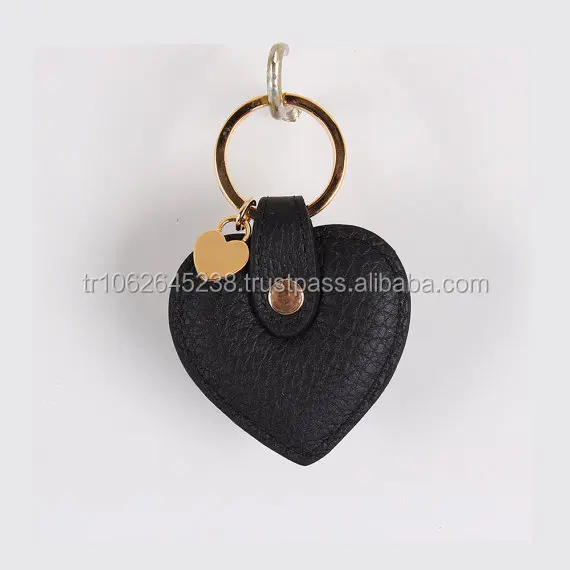 handmade leather heart keychain