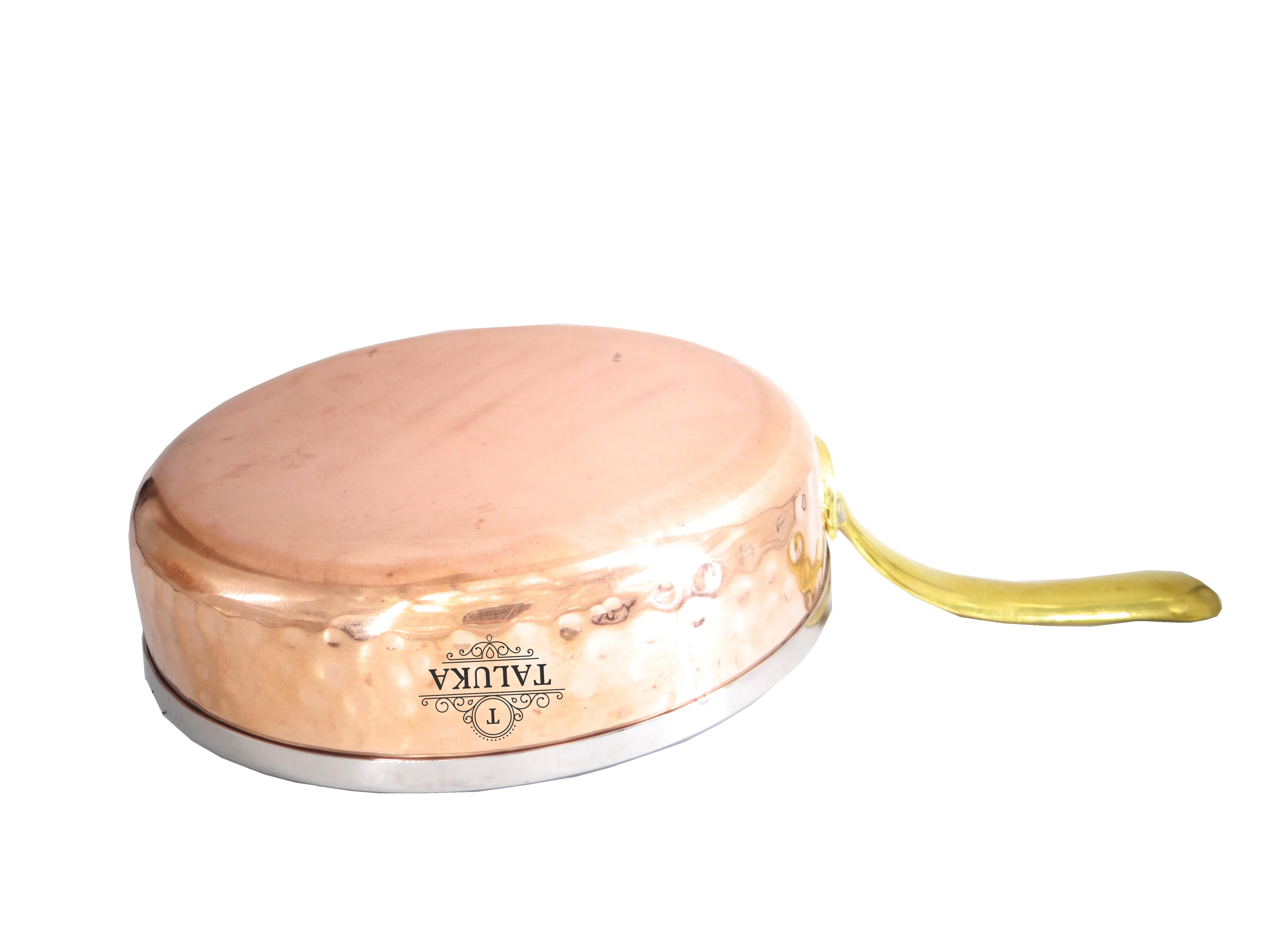 Handmade Hammered 23 Oz Serving Stainless Steel Copper Frying Pan