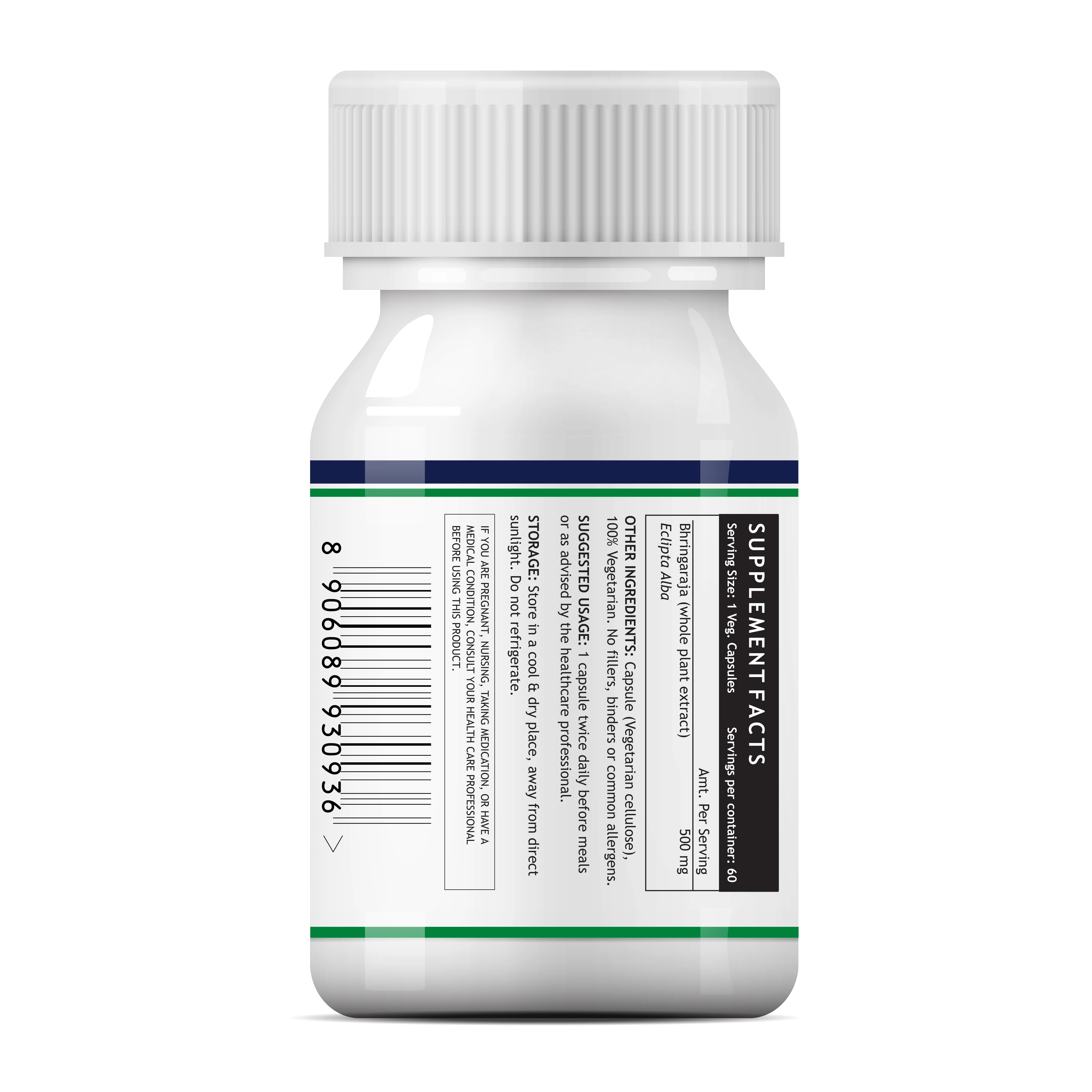 INLIFE Bhringraj Extract Eclipta prostrata Supplemen - 60 Vegetarian Capsules GMP Certified Facility