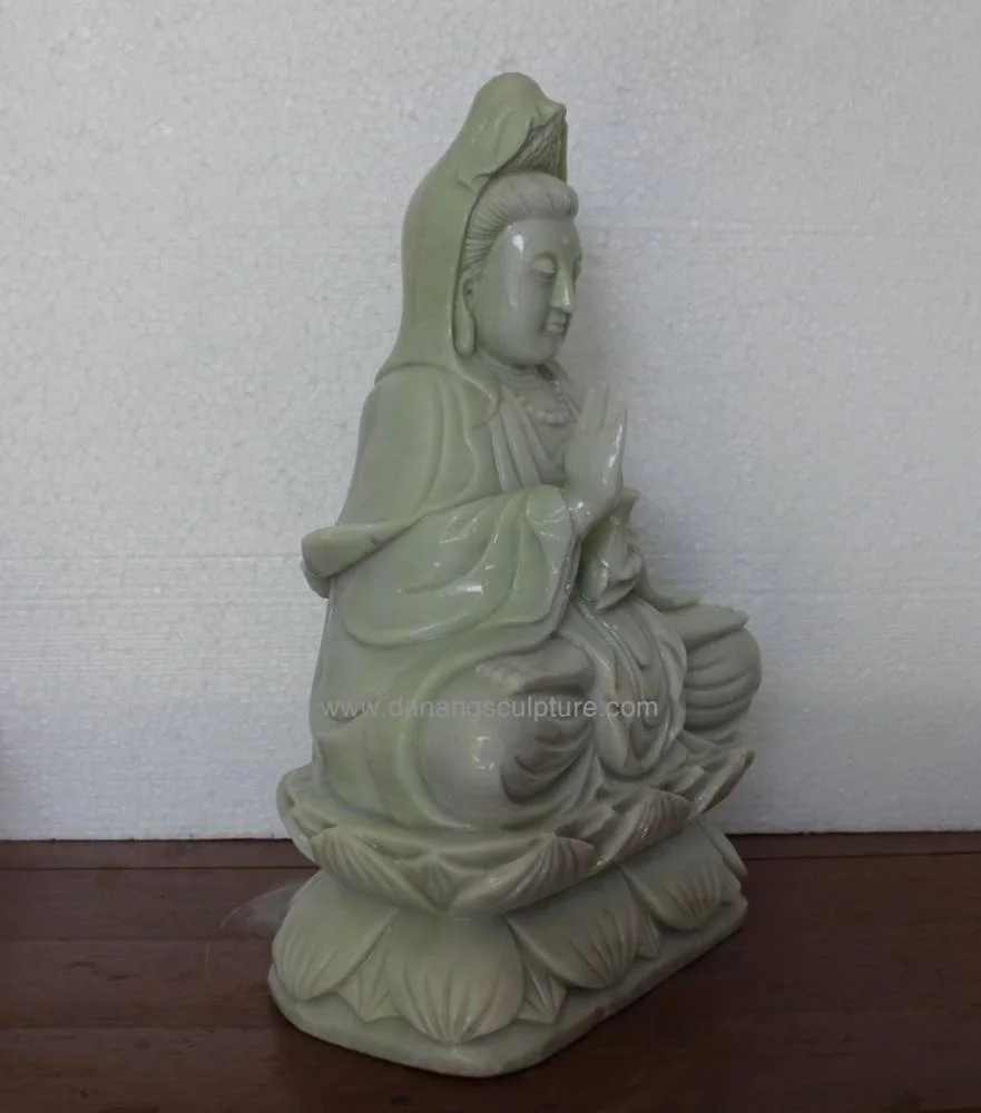 Natural marble hand carved guanyin buddha statue guan yin buddha marble statue stone buddha statue attracts fortune