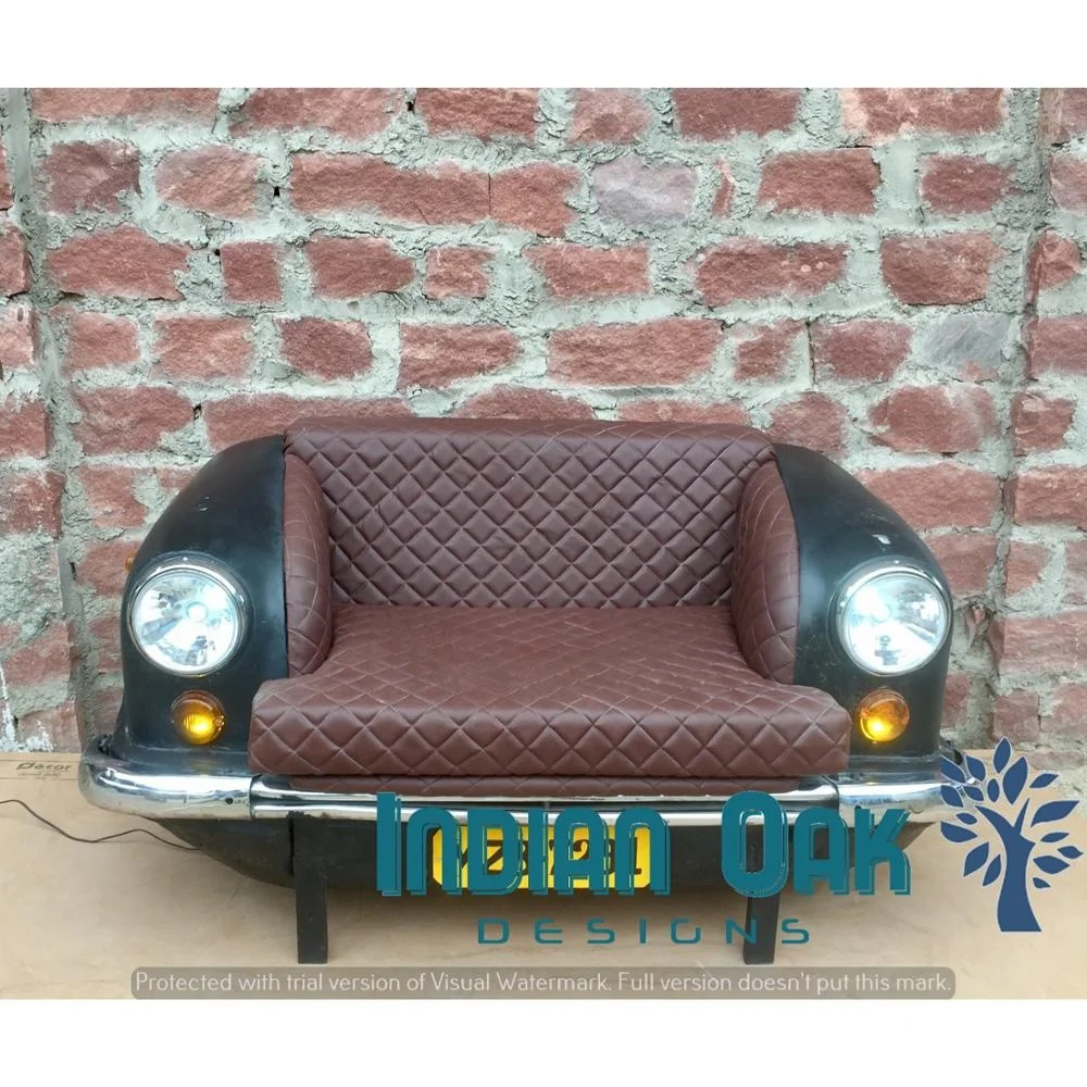 Industrial Vintage Car Sofa Buffalo Leather Reproduction Car Recycled Sofa Antique Vintage Look Car Sofa