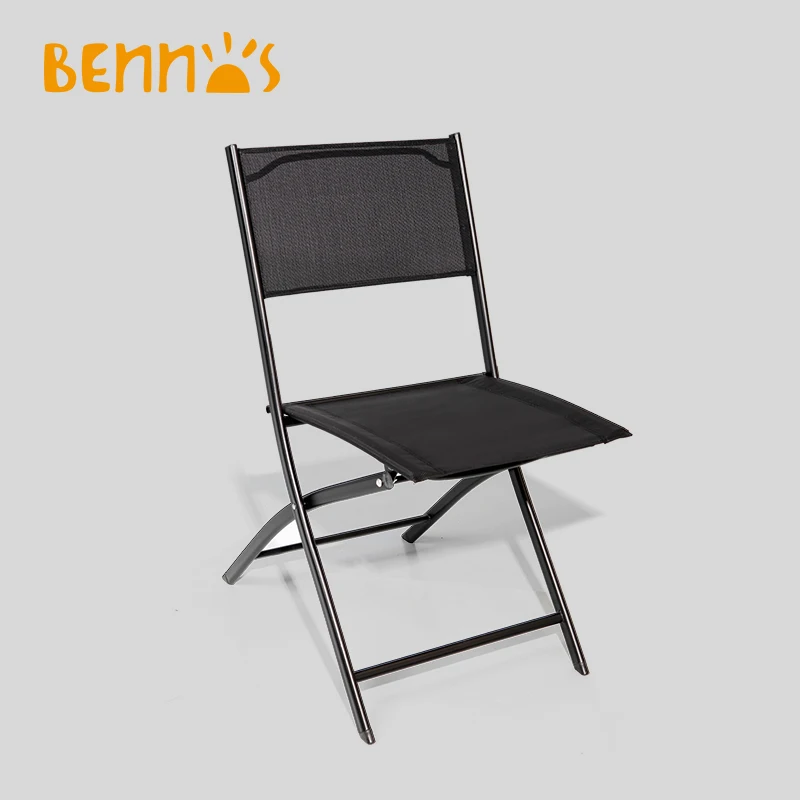 BNS-100185SQA Patio Garden Furniture with 2 chairs, Full Steel with Tempered Glass Outdoor leisure Folding Table