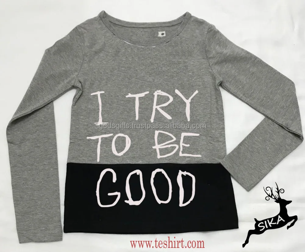 Wholesale Fashion Summer Custom Hip Hop Street T-shirt Long Sleeve Direct factory sale High quality New arrival grey long sleeve