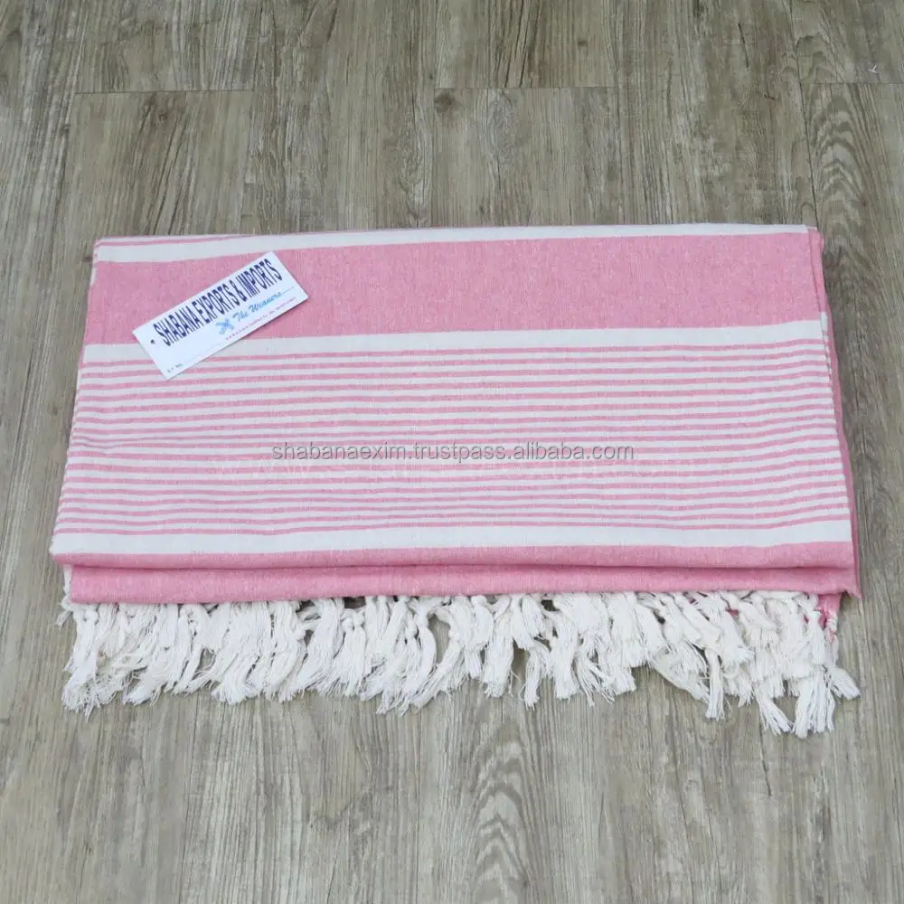 Luxury Hotel Cotton Turkish Towel Extra Large Cotton Beach Blanket Fouta Coverlet Bed Linen Throws from India Manufacturer