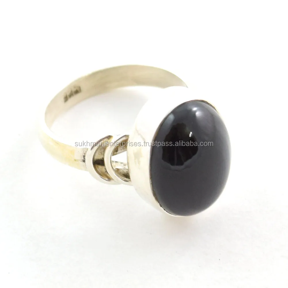 Black Onyx Gemstone 925 Sterling Silver Jewelry Ring