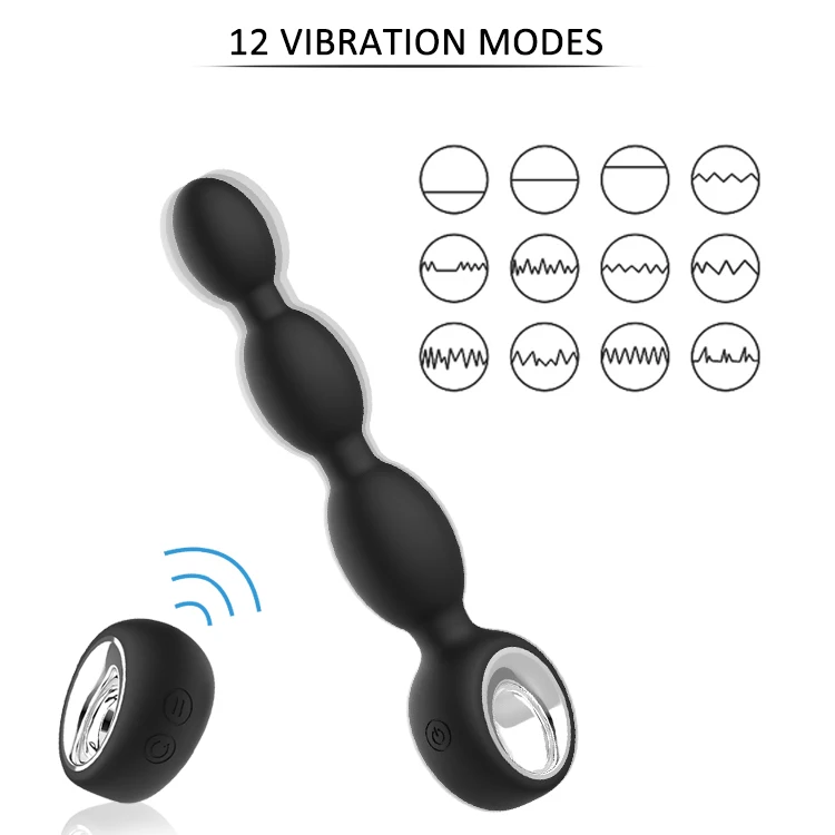 
Rechargeable remote control soft silicone flexible long anal beads sex toys plug anal 