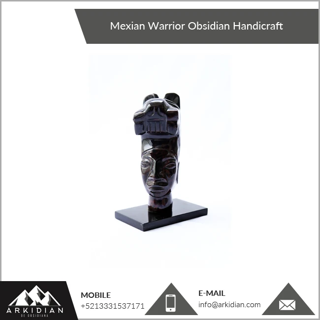 Quality Design Mexican Obsidian Sculpture Warrior for Home Decoration