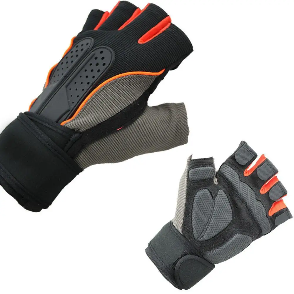 
VENTILATED WORKOUT GYM GLOVES Weight Lifting Gloves with Built-in Wrist Wraps, Full Palm Protection 