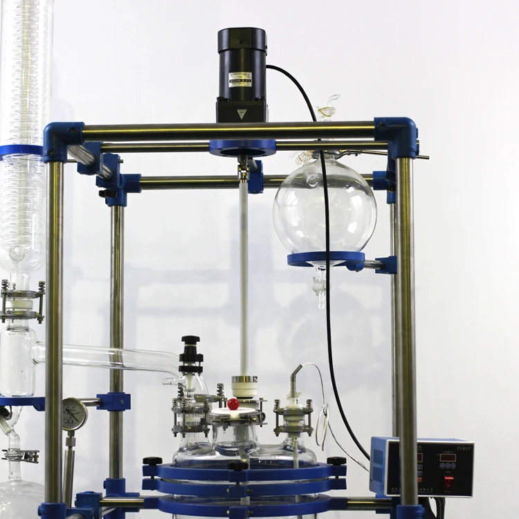
10L lab vacuum distillation hydrolysis stirring glass reactor 