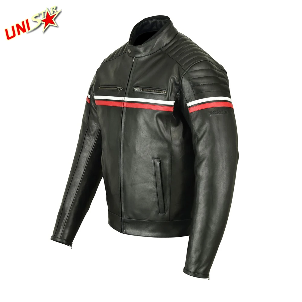 New arrival custom windproof casual black riding biker motorcycle men leather jackets stylish