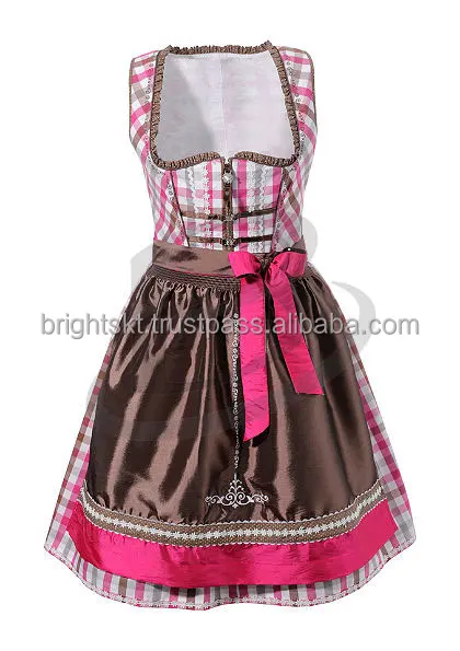Dirndl Dress Women Oktoberfest Costume Plus Size Plaid German Oktoberfest Beer Girl Costume Beer Wench Biergarten Uniform