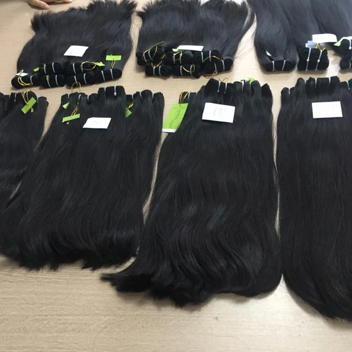 Straight natural color with high quality, double drawn whole sale price human hair extension