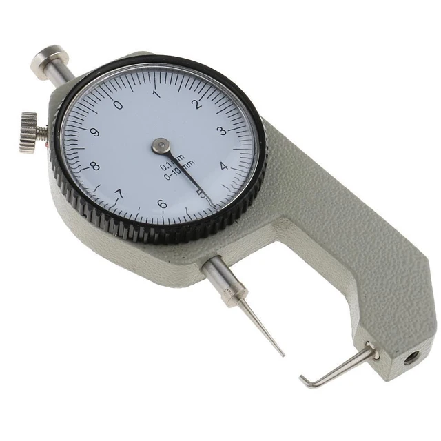 Curved Tip Piple Thickness Gauge Meter Dial Tube Clamp 0-10mm