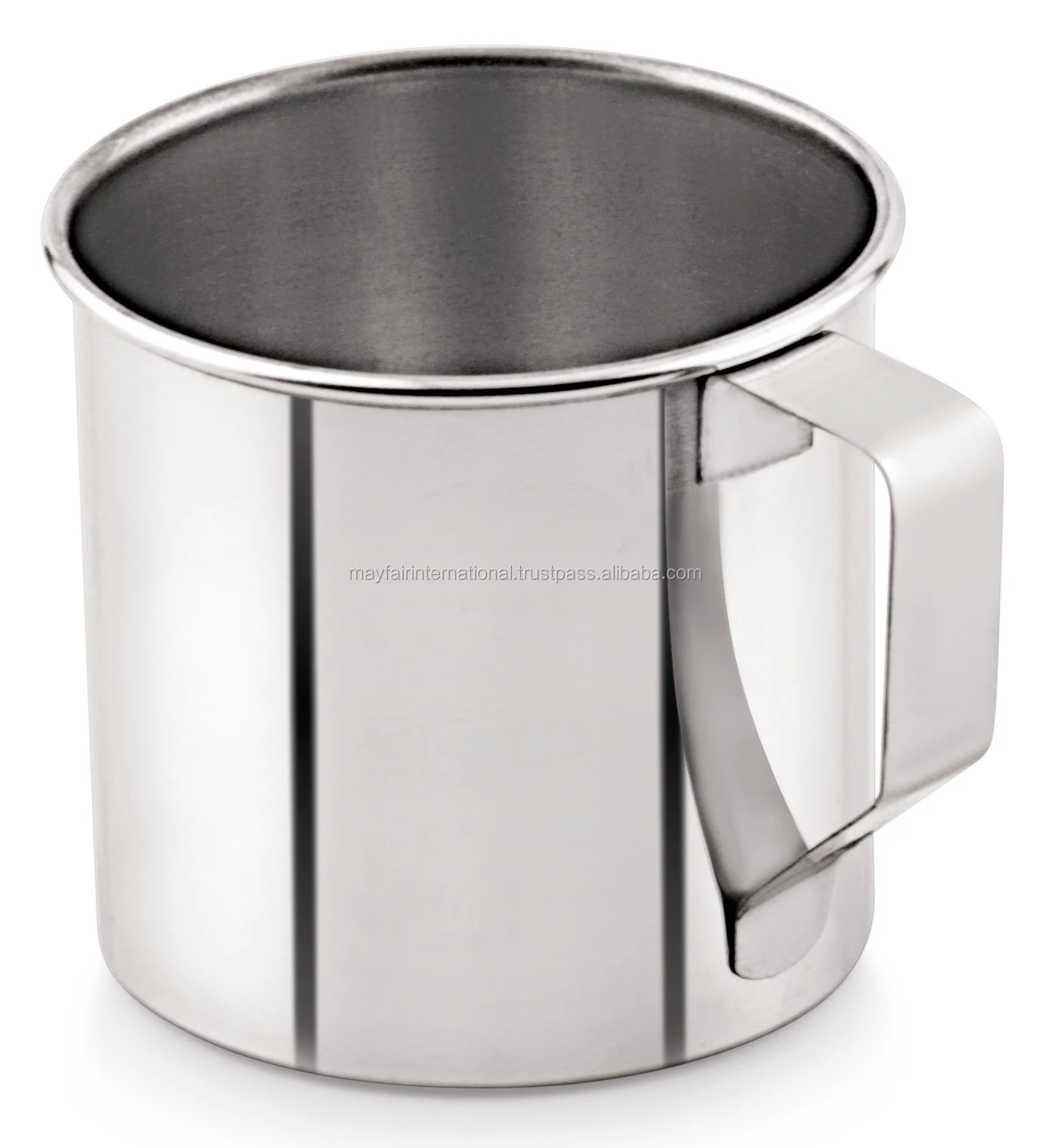 Single Wall Drinkware Reusable Round Shape Travel Thai Mug With Strip Handle Made In India