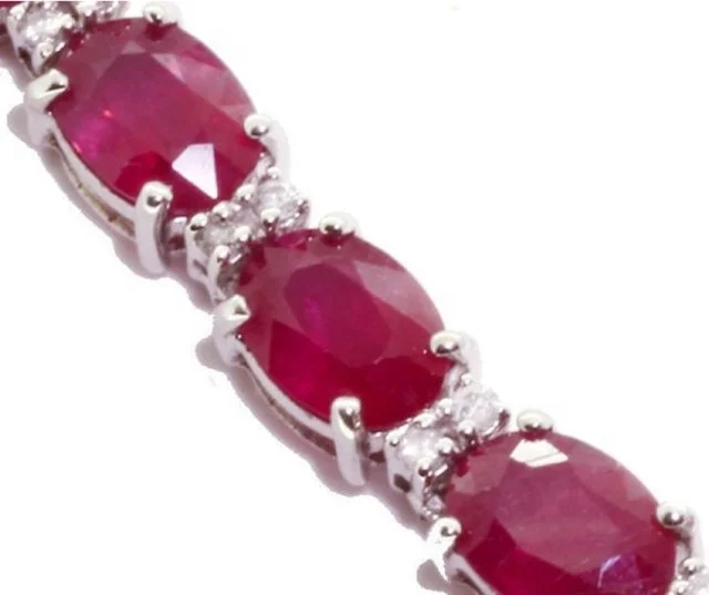 Real Diamonds Necklace with Natural Ruby 14K Gold Diamond Necklaces
