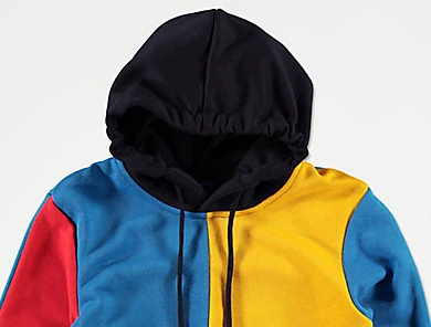 Manufacturer custom men color block oem hoodie two tone sweatshirt cut and sew New Arrival Color Block French Terry hoodies