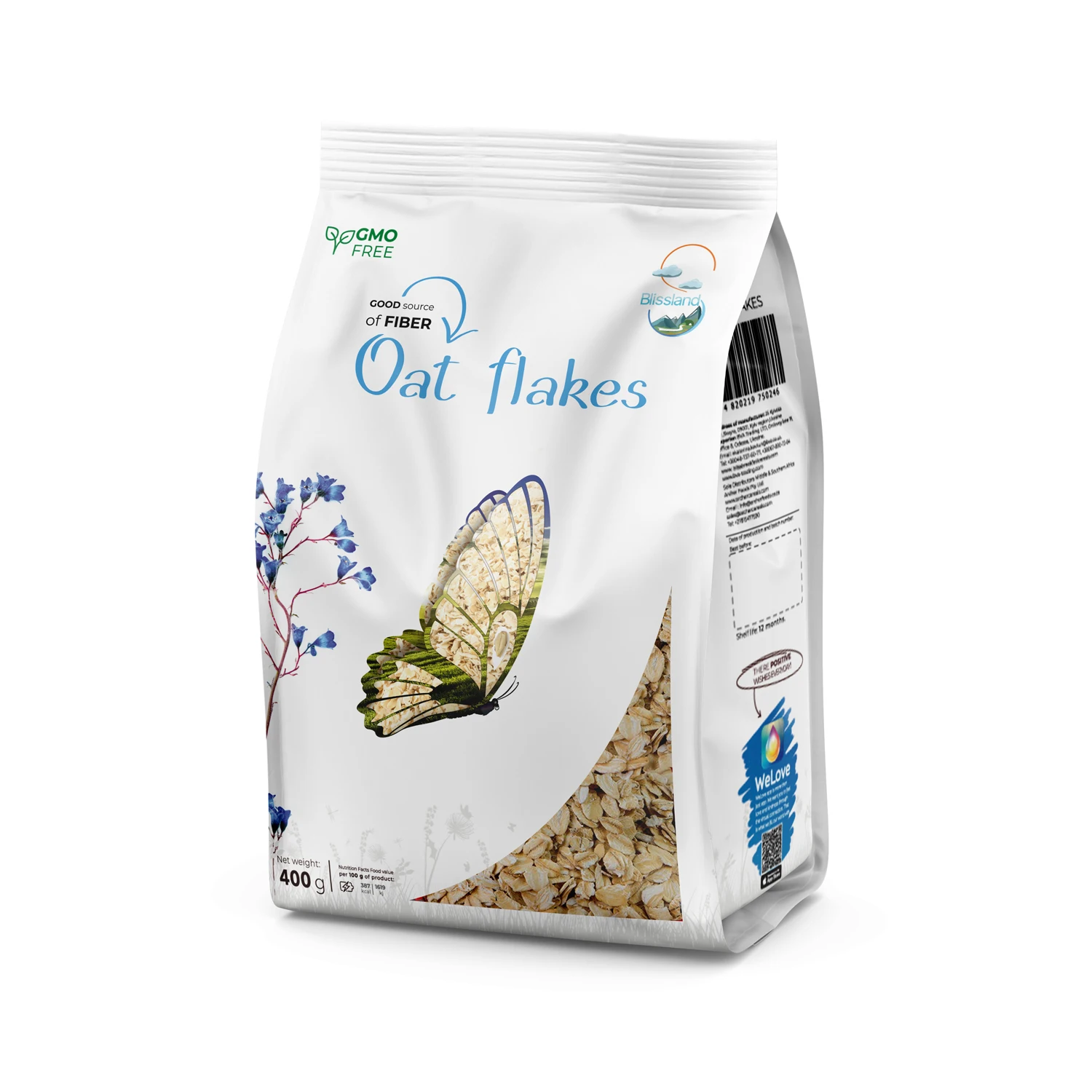 Oat flakes breakfast cereal