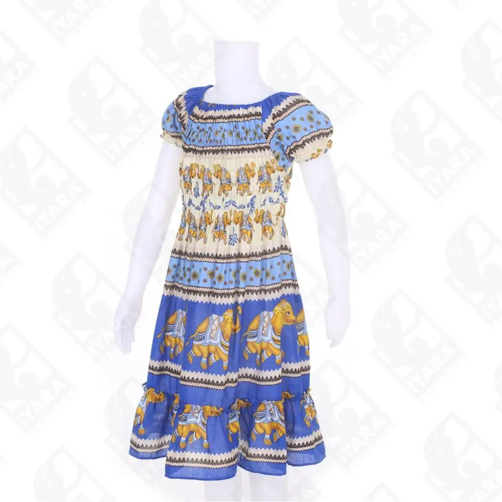Long Elephant Thai Simple Kids Girls Smoking Dress
