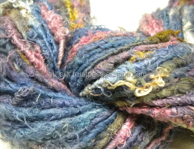 Recycle sari silk yarn Filament Yarn used in sewing, crocheting, knitting, weaving, embroidery, ropemaking, Art and craft