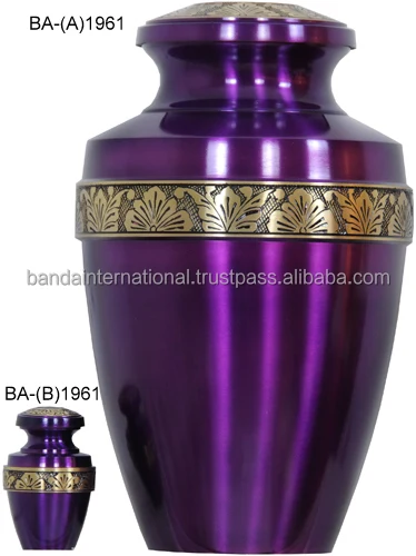 Beautiful Pink Rose Brass Funeral Urns For Cremation Use With Nickel Finished Made In Indian Hand Made