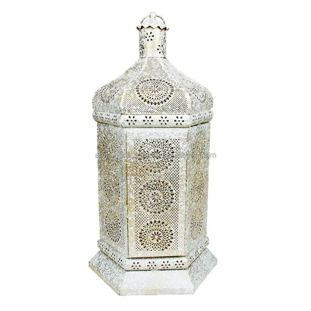 Lantern White Home Decorative Metal Taj Mahal Lantern White Lanterns Wedding Decoration Ornament Handmade