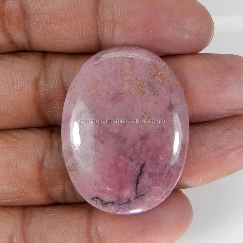Rhodonite Oval Cabochon 58.55 Ct Loose Gemstone Making For Jewelry