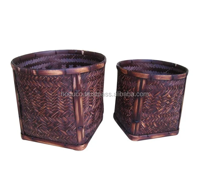 
Customized Colored Weaving Bamboo Box, Bamboo Bin 