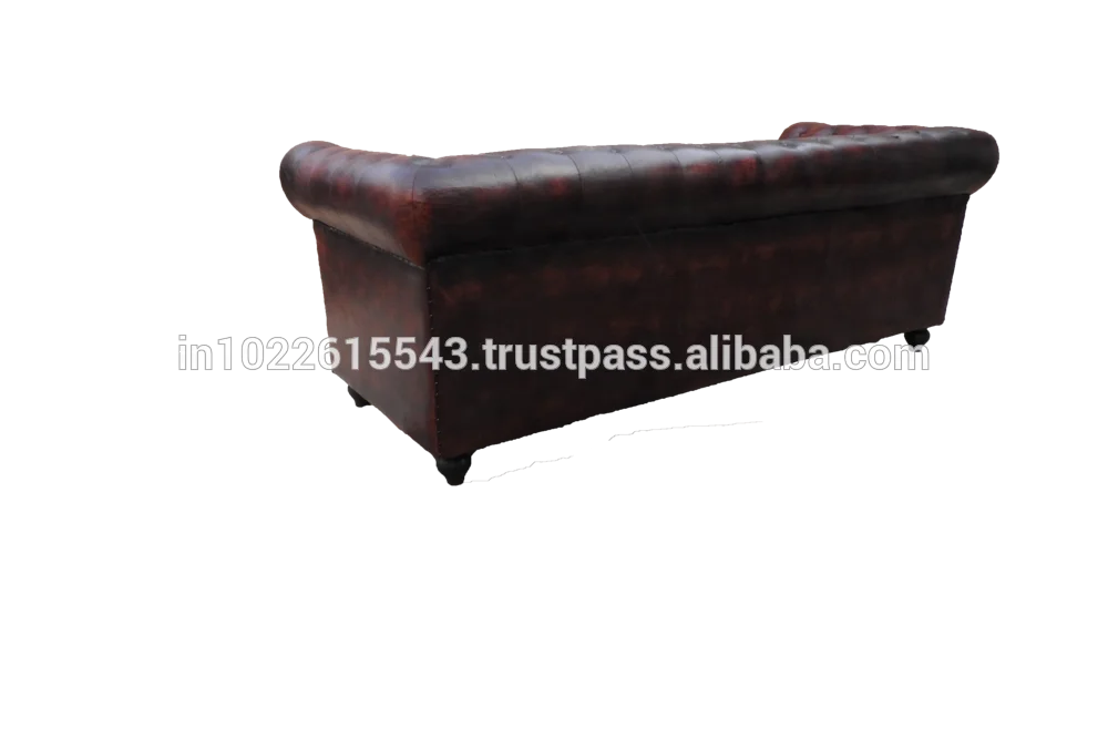Industrial Vintage Genuine leather Chesterfield Sofa ,Antique leather chesterfields 3 seater Tan Sofa