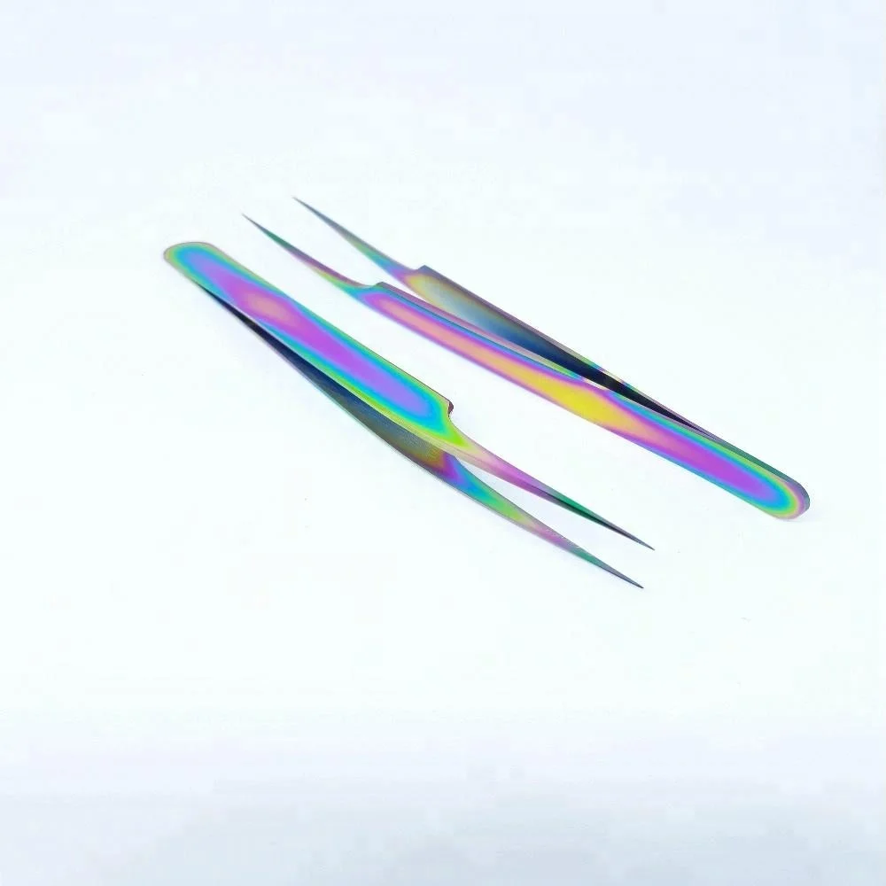 
Rainbow Eyelash Extension Tweezer Japanese Stainless Steel Accept Private Label 