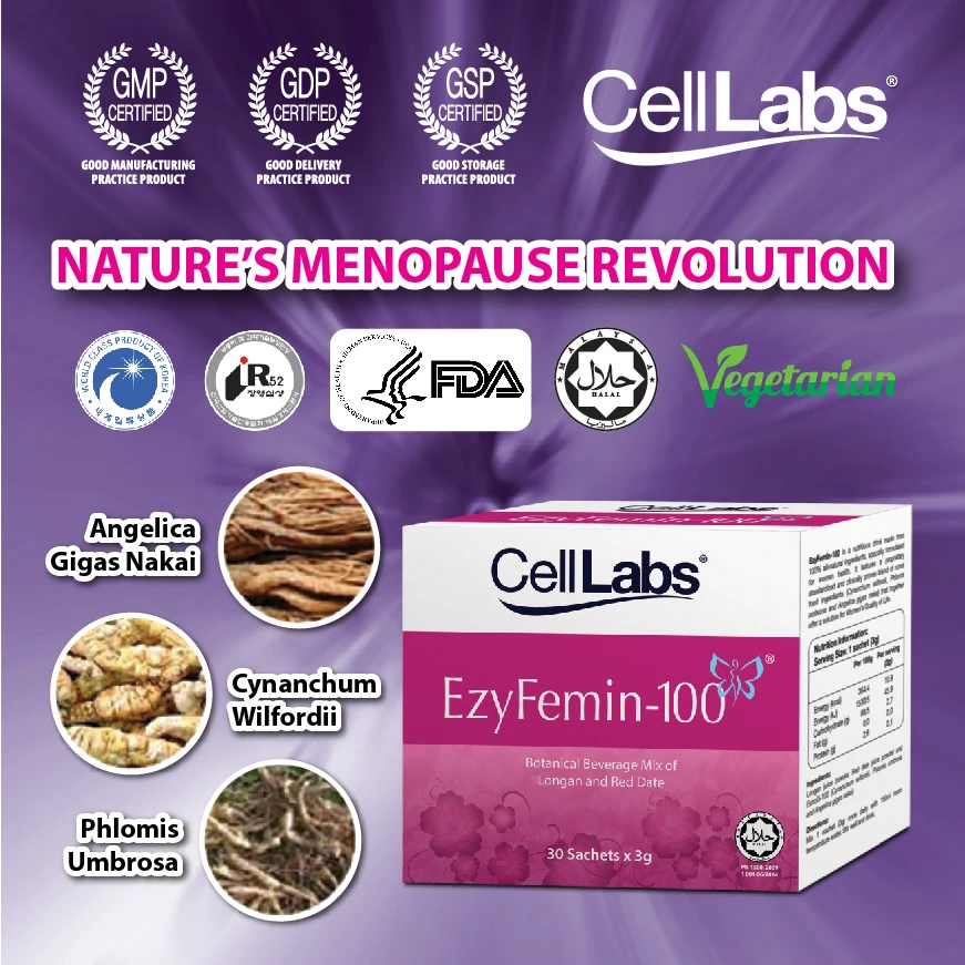 
Malaysia Jakim Halal EzyFemin-100 Menopause Plant Extract Drink 