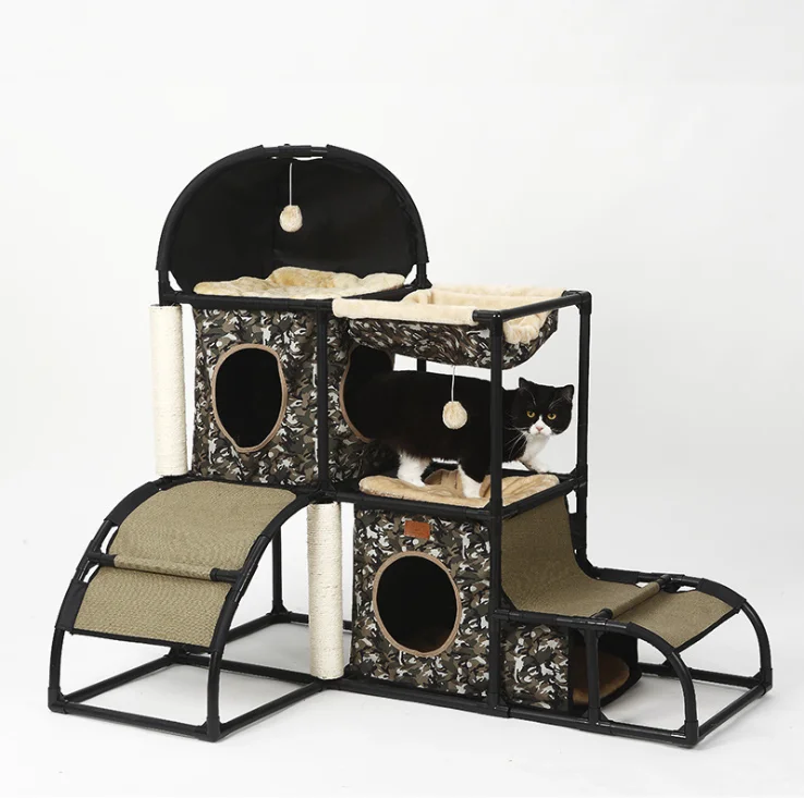 cat tree wooden customized design indoor cat house furniture