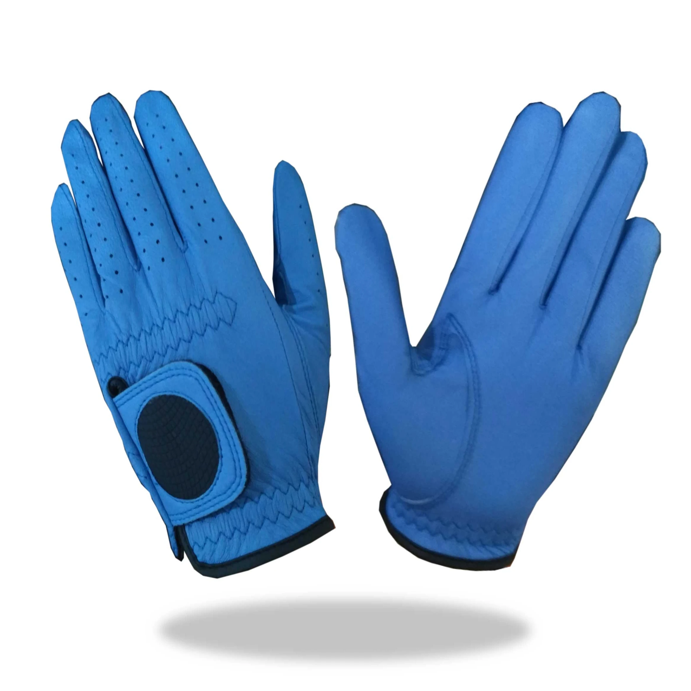 Outdoor Golf Glove Full Leather Blue color with Modern Style