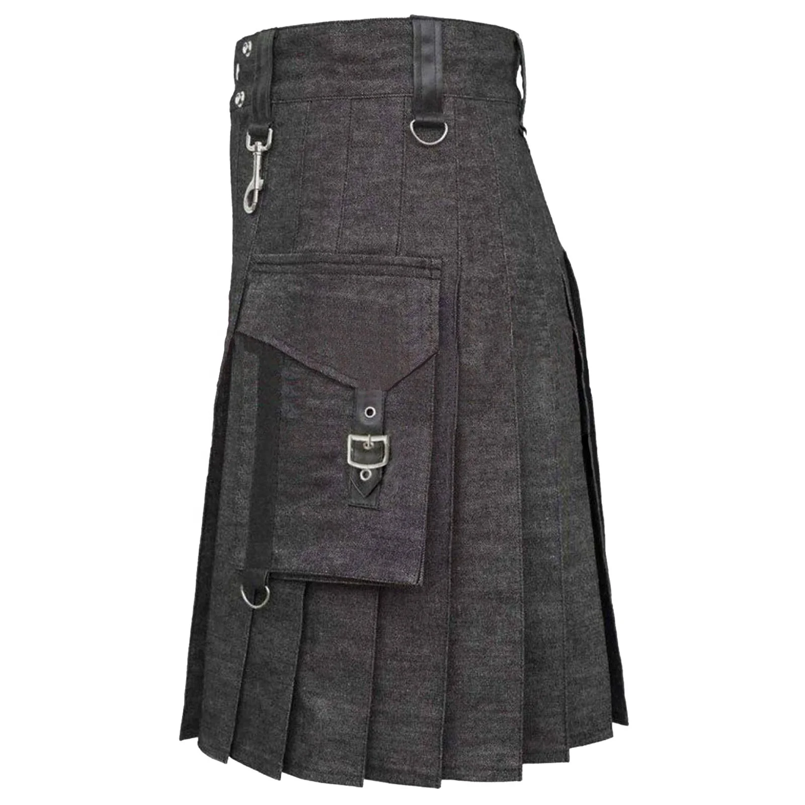
Denim Kilt With Removable Apron 