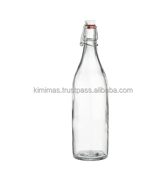 Airtight glass bottle with tight closure 900ml