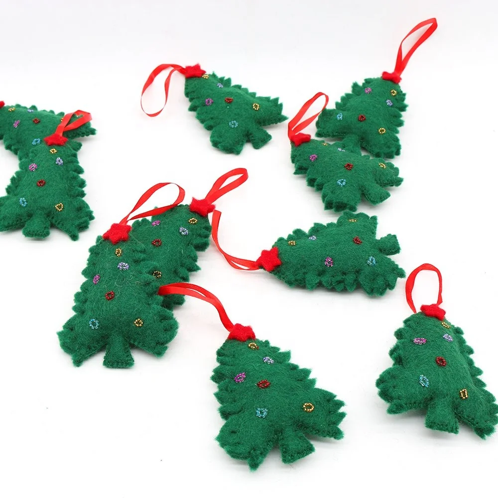 CDO-006, Christmas Felt Tree Decor, Eco-friendly Home Decor and Festival, Made in Nepal by Skilled and Talented Women Artisans