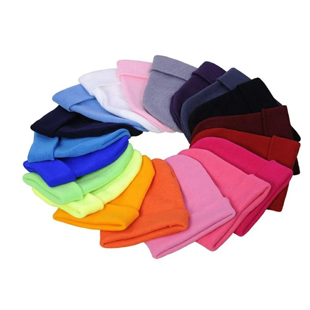 BSCI Certificate Cheap Solid Color  Men 100 Acrylic Custom  Knitted Beanie Hat for Winter