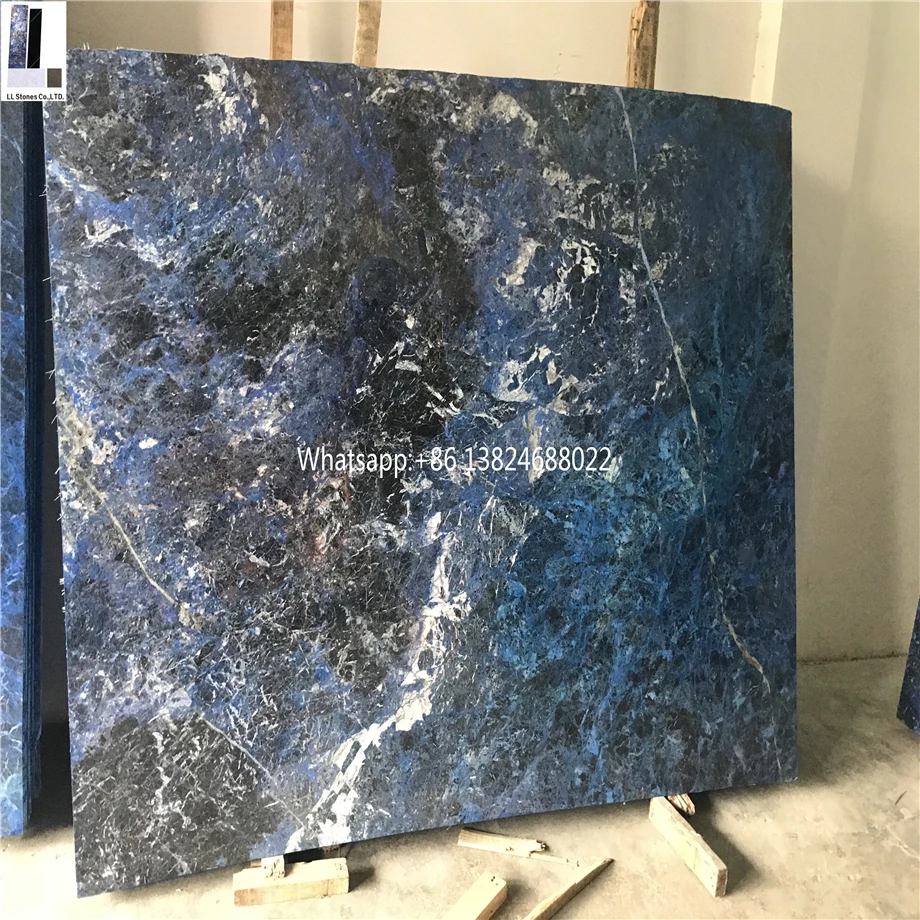 Blue marble tiles stone material foshan onyx and granite luxurious blue dark marble slab wholesale good price