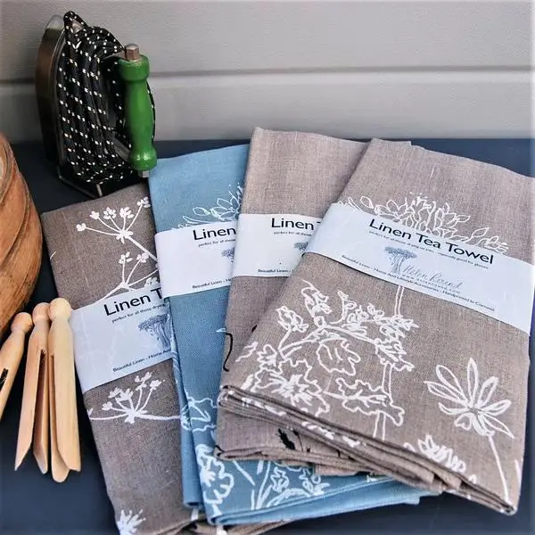 100% printed linen cotton kitchen tea towel  cheap price