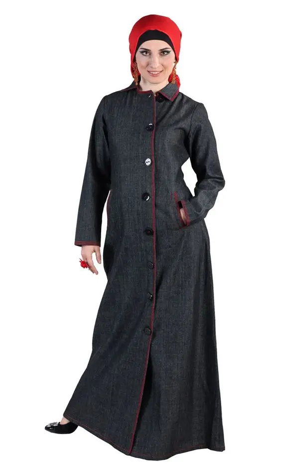 Denim Abaya Design Hooded Jilbab New Elegant Style