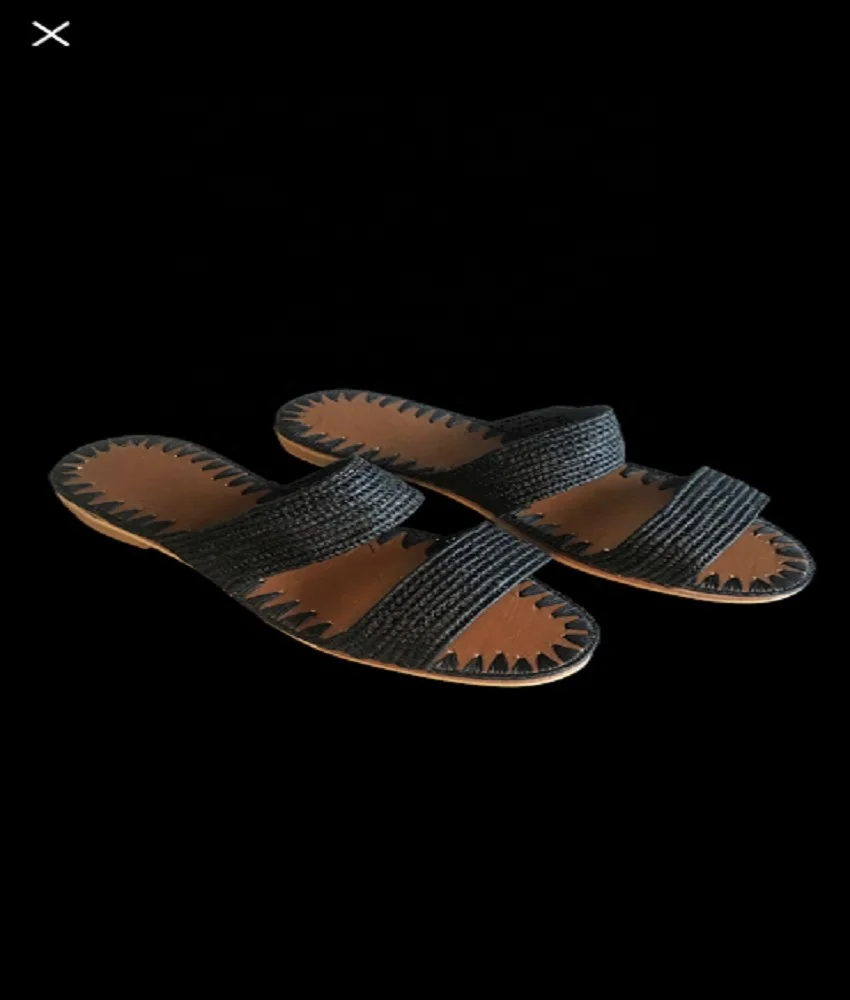 
Top Talent Handwork SUMMER Raffia Slipper Shoes Top Quality 