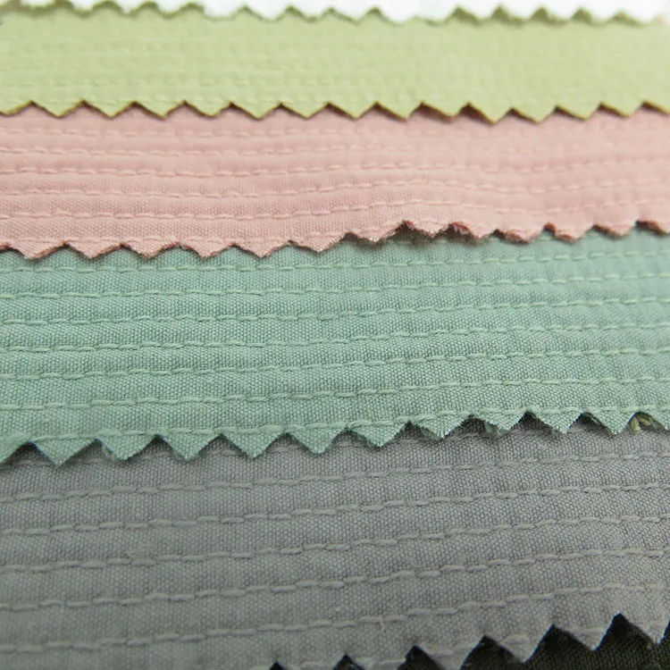 Wholesale combed stripe wave jacquard thick 100% cotton fabric Double-deck embroidery fabric for jacket, pants, dress