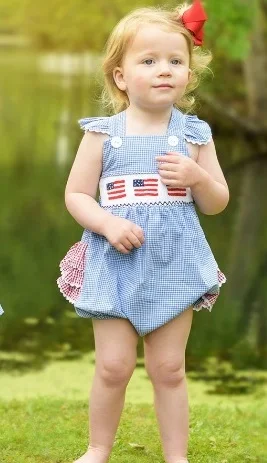 Patriotic American Flag Hand Smock Dress