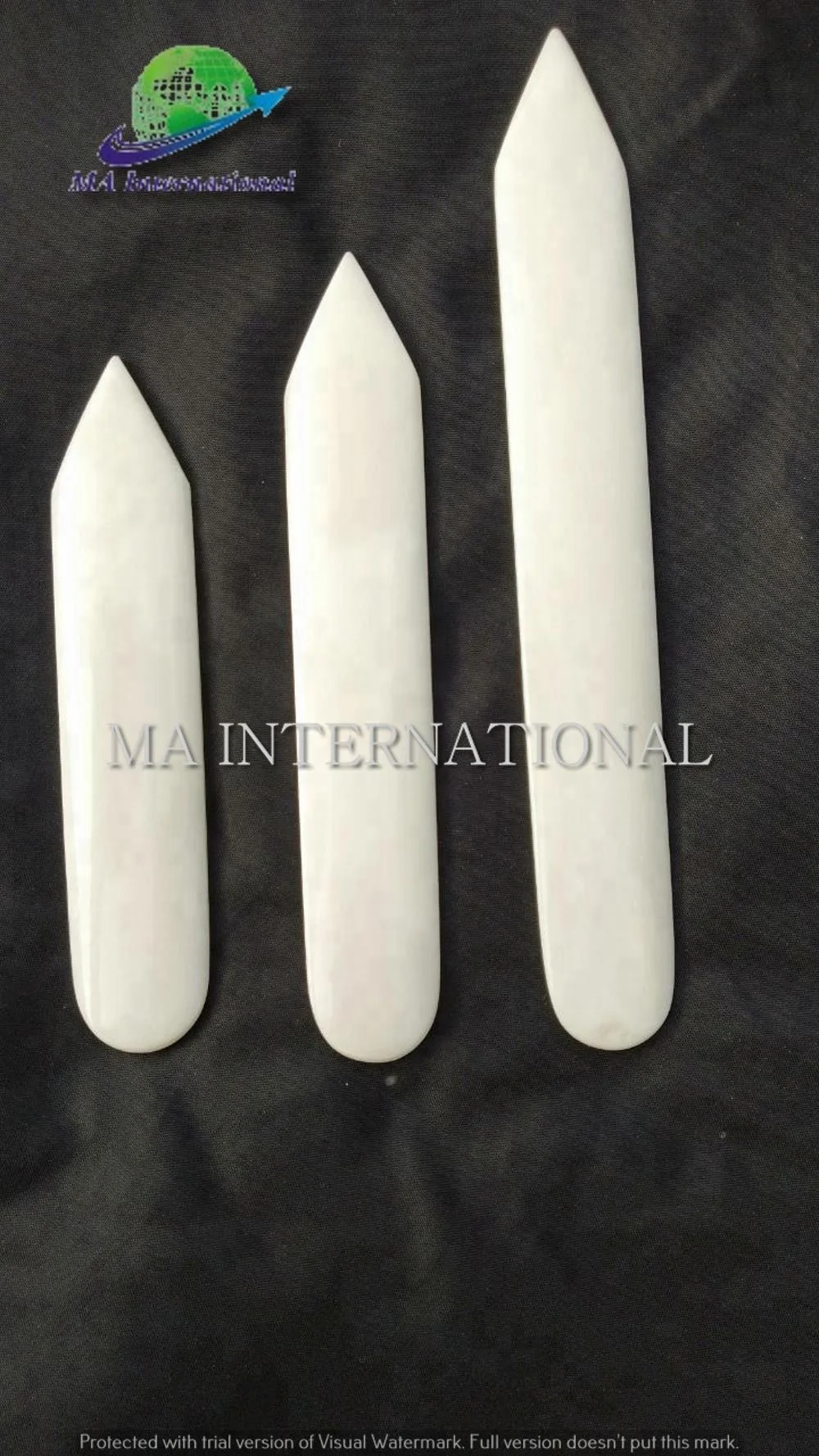 Indian High Quality 6 Inch White Bleached Bone Folder Polished Natural Crafts Bookbinding Tool Both End & One Point End