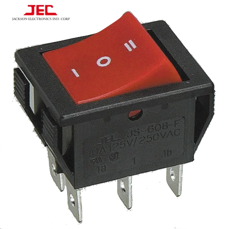 JEC RLEIL ROCKER SWITH 608 Series ON-OFF DPST DPDT Double Pole color 4pin 6pin switch