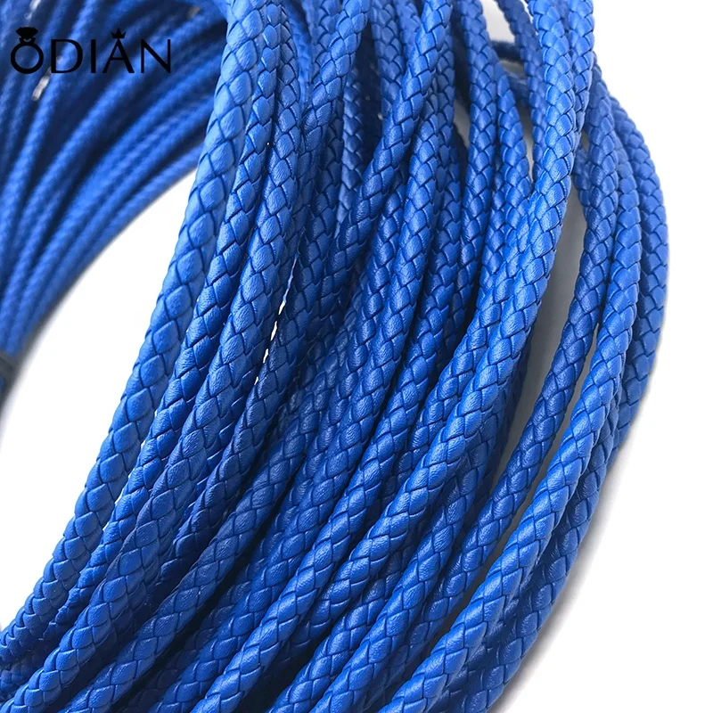 Odian Jewelry 5mm Diameter Italian Faux Suede Genuine Leather Cord Flat Round for Bracelet Making Wholesale