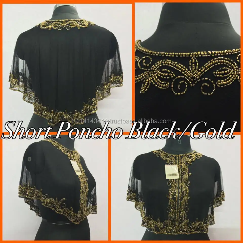 Casual Poncho Shrug Top Handmade Embroidery Work Free Size Many Colors Newest Style Net Short Plus Size Tank Sleeve Best Price