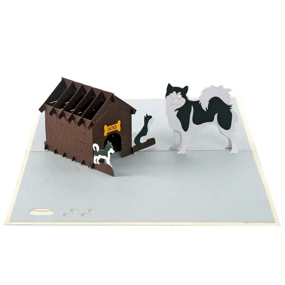 Animal Greeting 3D Pop Up Card The Dog Gift Card from Vietnam Best Supplier and Best Price for OEM ODM