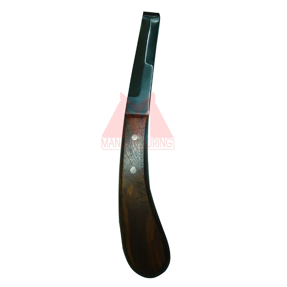 Stainless Steel Hoof Knife With Wood Handle Veterinary Instruments Wholesale Hoop Knife Made In Pakistan