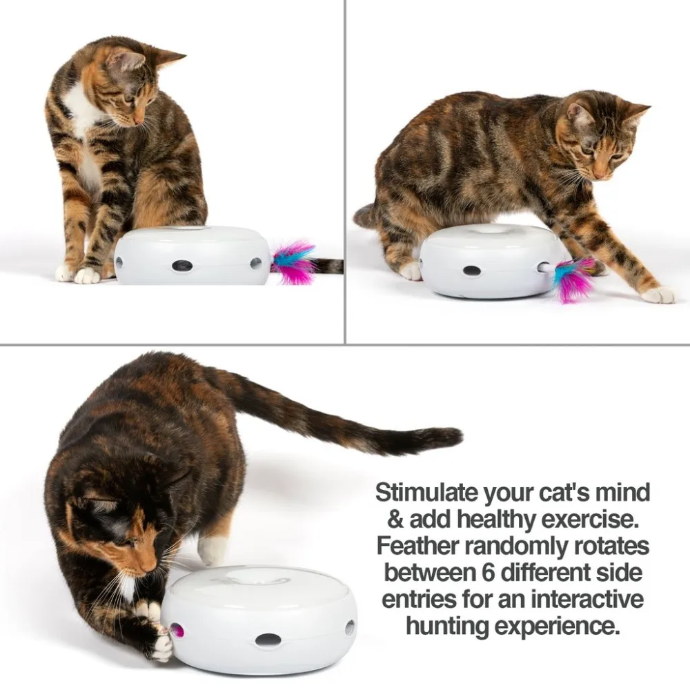 
Donut Shape Interactive Electric Smart Cat Toy Electric Dog Toy Pet toys with Feather 