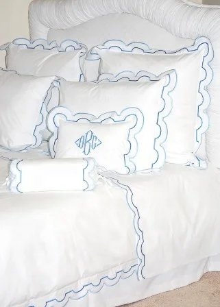 Monogram embroidered Border Bed Linens